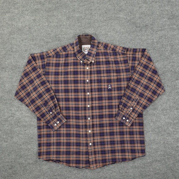 Cinch Other - Cinch Shirt Mens XL Brown Purple Plaid Button Down Western Long Sleeve Cotton